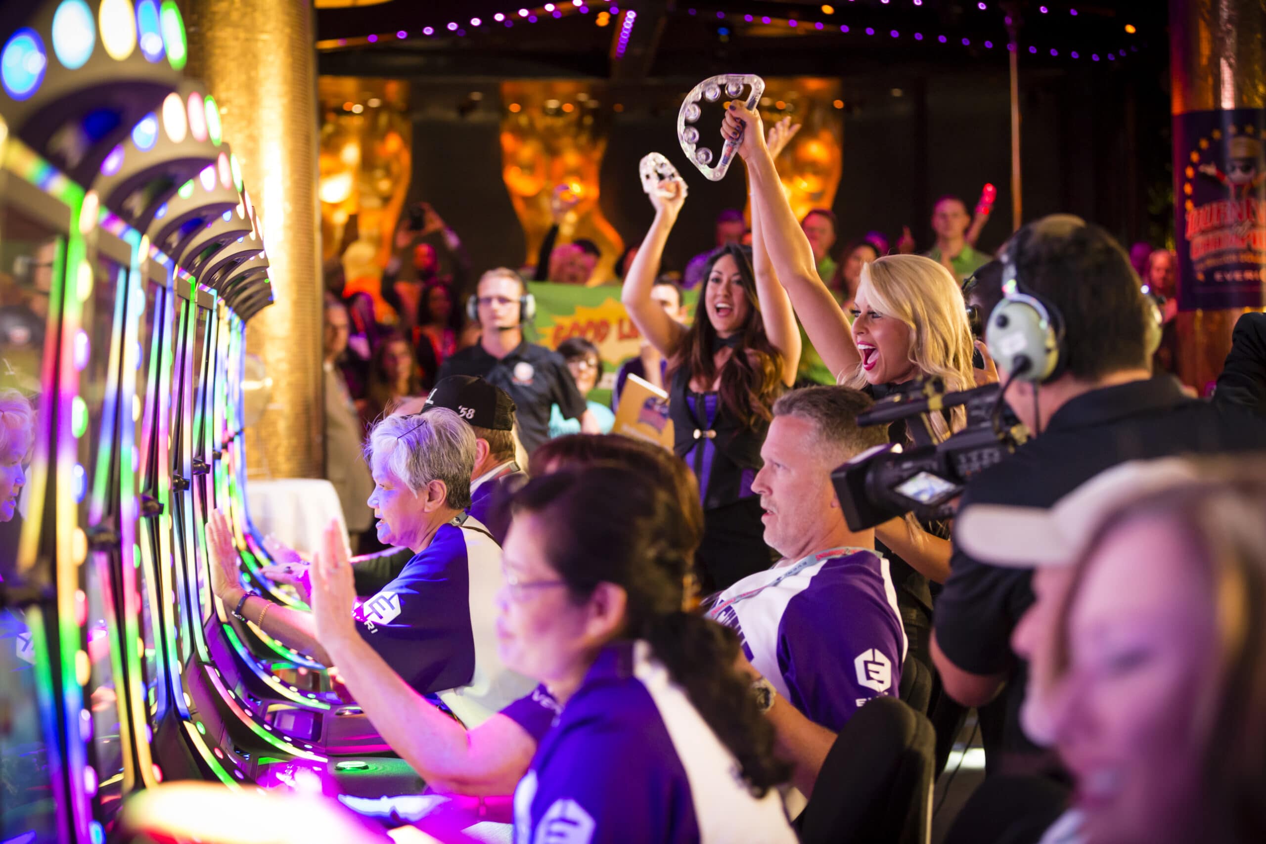 People Cheering at Slot machines